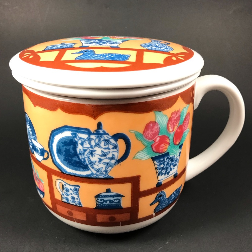 Tea Infuser Strainer Mug W/ Lid 12oz Avondale